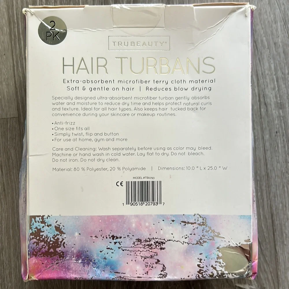 2 pack hair turbans